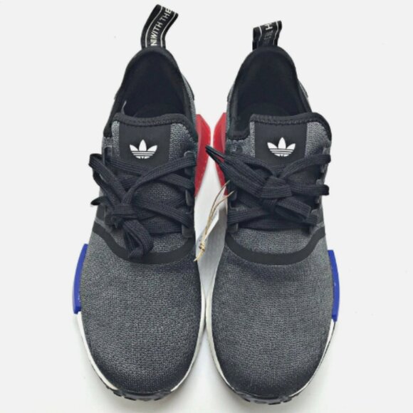 Adidas Originals NMD R1 Core Black Blue Red Mens Running Sneakers - Picture 2 of 8